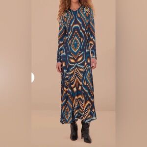Farm Rio ikat-print dress